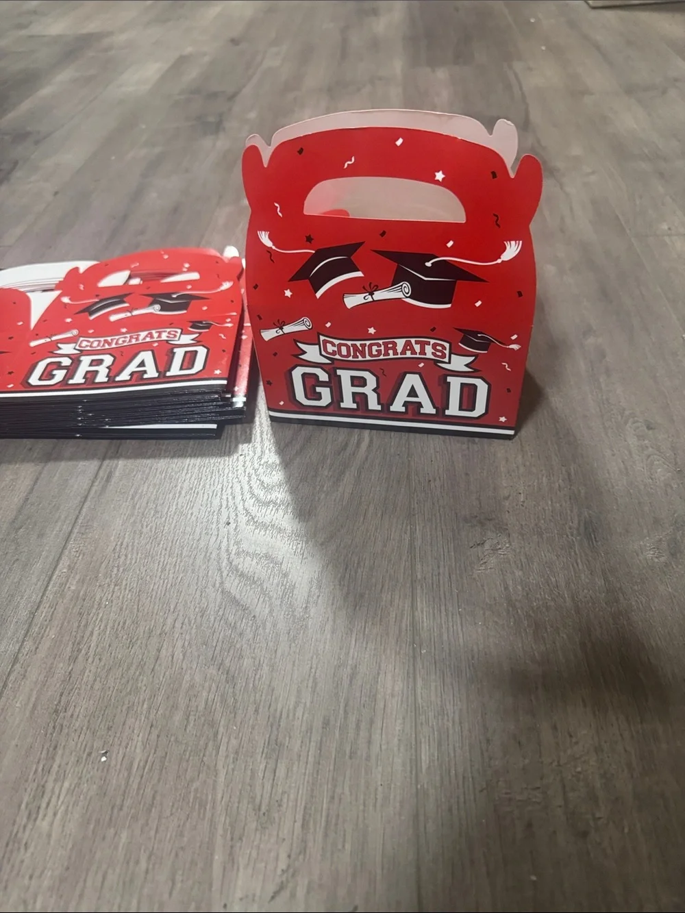 ***2/$15*** Red 'Congrats Grad' Graduation Favor Boxes (Set)24pk